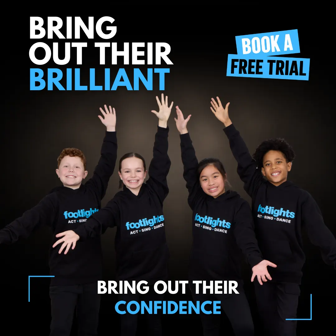 Children building confidence at Footlights Stage School